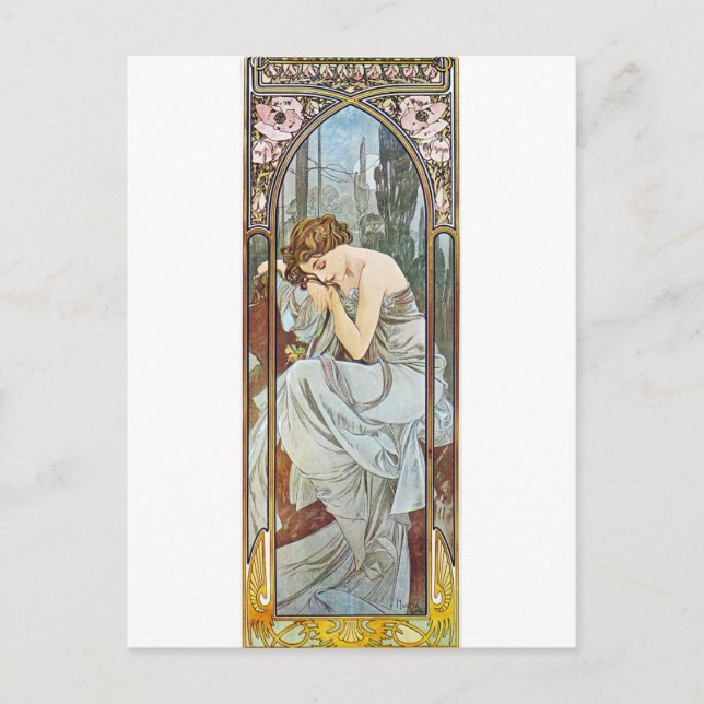Frau Malerei Jugendstil Renaissance Postkarte (Vorderseite)