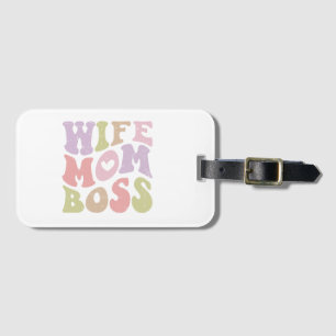 Frau Mama Chef Retro Schrift Groovy Muttertag Gepäckanhänger