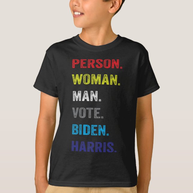 Frau. Mann. Abstimmung. Biden. Harris T-Shirt (Vorderseite)