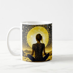 Frau Meditation Om Shanti Shanti Shanti Shanti Kaffeetasse