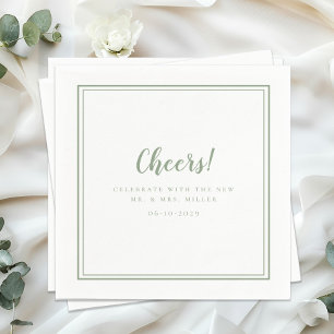 Frau Minimalistisch Wedding Modern Sage Green Serviette