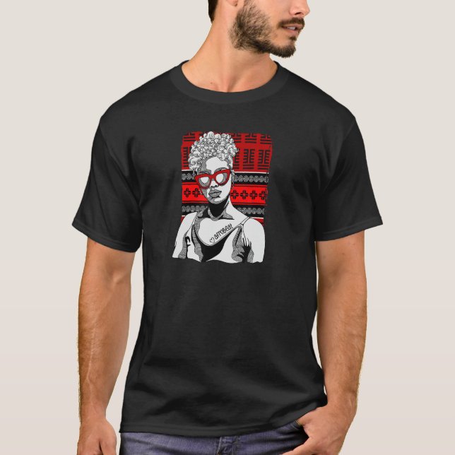 Frau mit Afrobeat Tattoo 1 T-Shirt (Vorderseite)