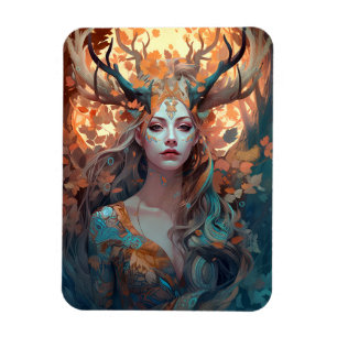 Frau mit antlers Fantasy Art Magnet