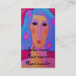 Frau mit blauem Haar Terminkarte