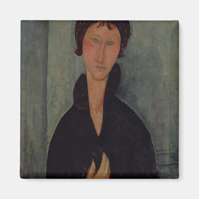 Frau mit blauen Augen, c.1918 Magnet (Vorne)
