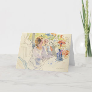 Frau mit Blume Bouquet   Philipp Franck Karte