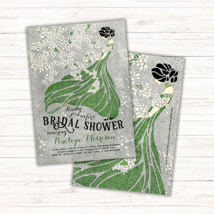 Frau mit Blume Brautparty Einladung