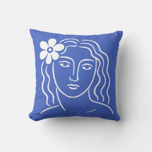 Frau mit Blume im Haar Kissen