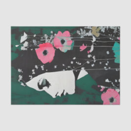 Frau mit Blume im Haardekoutsystem Seidenpapier