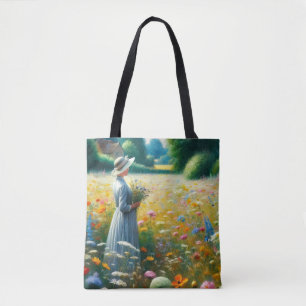 Frau mit Blume in einem Haus