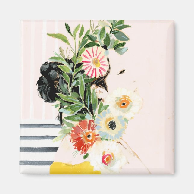 Frau mit Blume Magnet (Vorne)