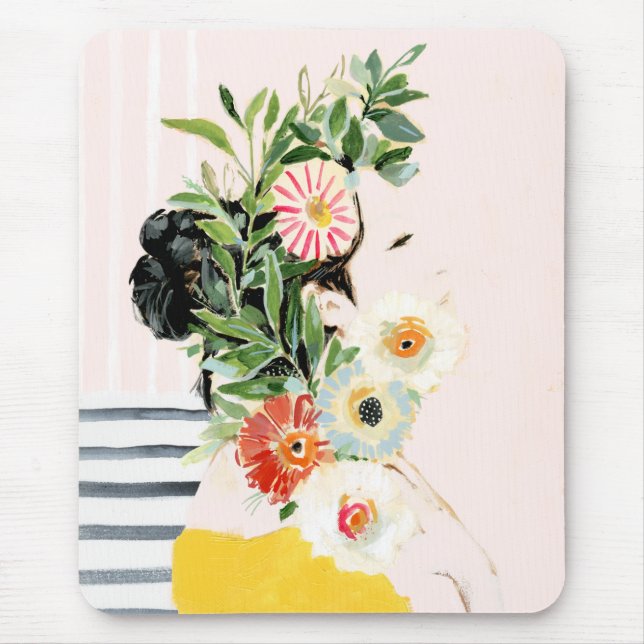 Frau mit Blume Mousepad (Vorne)