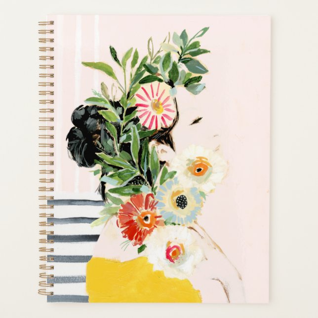 Frau mit Blume Planer (Vorderseite)