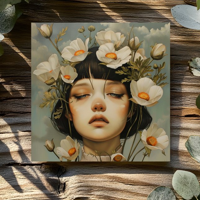 FRAU MIT BLUMEN KARTE (Von Creator hochgeladen)