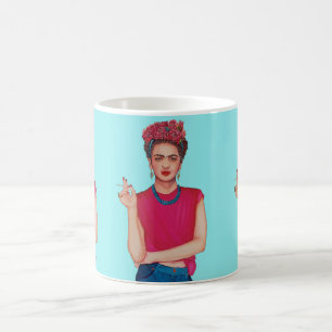 Frau mit Blumenband Kaffeetasse