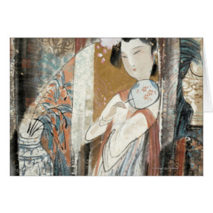 Frau mit Blumenhaarnadel