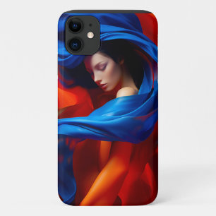Frau mit Cobalt Blue Veil im Hintergrund Orange Case-Mate iPhone Hülle