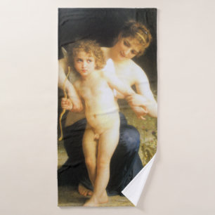 Frau mit Cupid, Bouguereau Badehandtuch