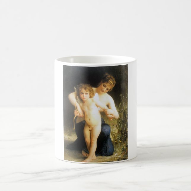 Frau mit Cupid, Bouguereau Kaffeetasse (Mittel)