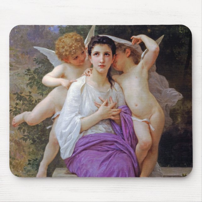 Frau mit Cupid, Bouguereau Mousepad (Vorne)