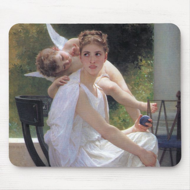 Frau mit Cupid, Bouguereau Mousepad (Vorne)