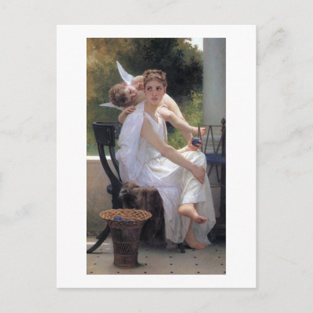 Frau mit Cupid, Bouguereau Postkarte (Vorderseite)