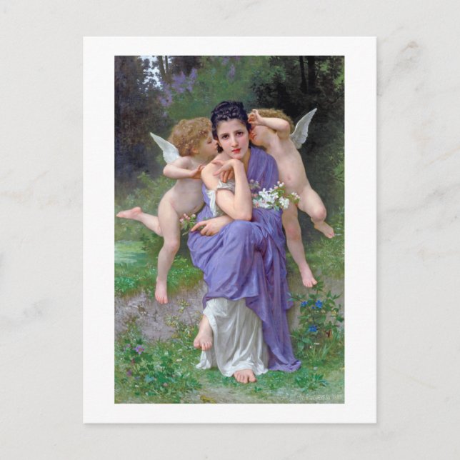 Frau mit Cupid, Bouguereau Postkarte (Vorderseite)