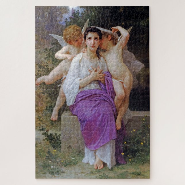 Frau mit Cupid, Bouguereau Puzzle (Vertikal)