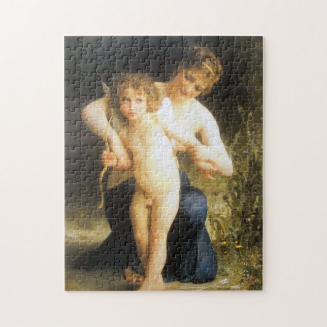 Frau mit Cupid, Bouguereau Puzzle (Vertikal)