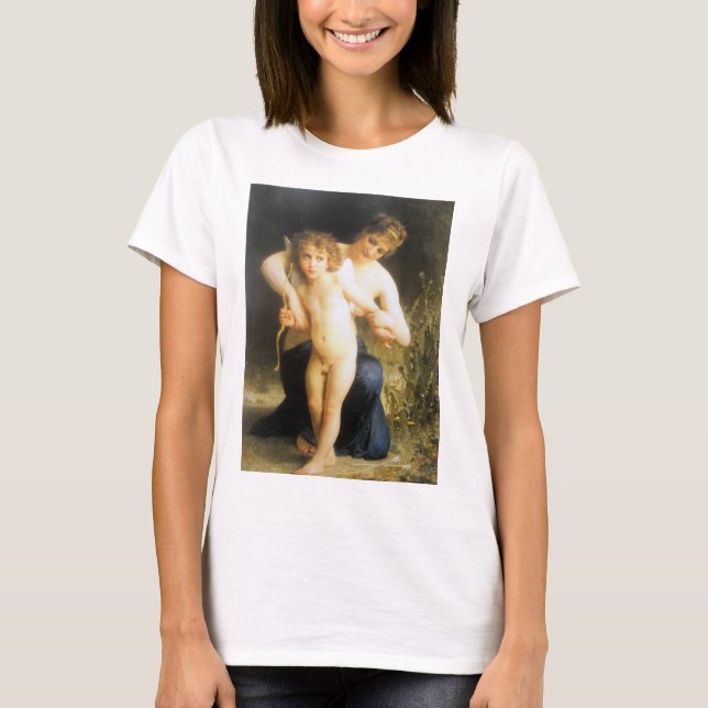 Frau mit Cupid, Bouguereau T-Shirt (Vorderseite)