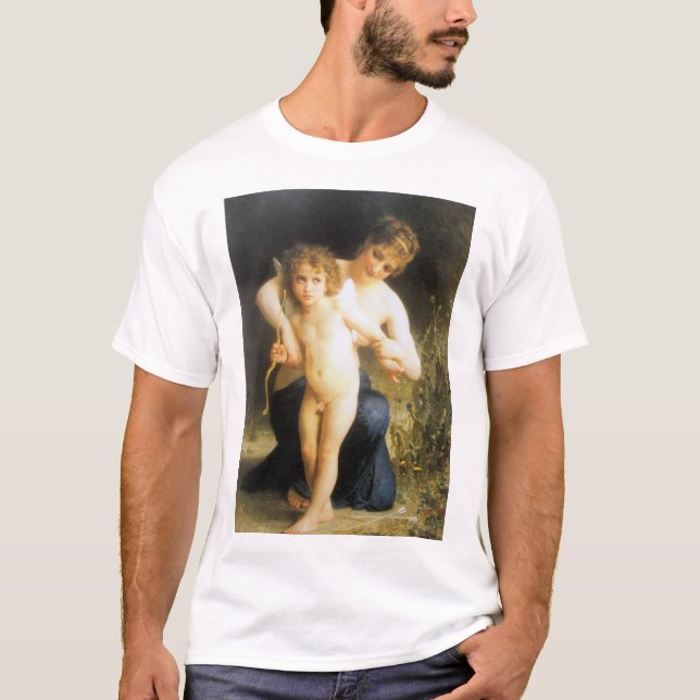Frau mit Cupid, Bouguereau T-Shirt (Vorderseite)