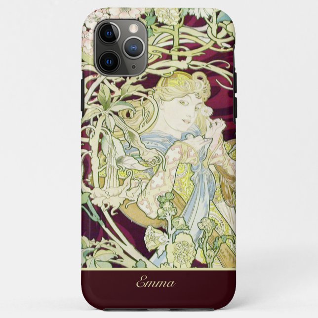 Frau mit Daisy - Alphonse Mucha Case-Mate iPhone Hülle (Rückseite)