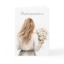 Frau mit Daisy Bouquet Beileid