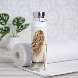 Frau mit Daisy Bouquet Trinkflasche