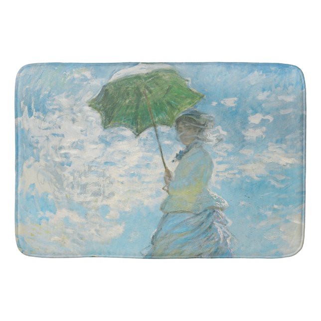 Frau mit dem Parasol Claude Monet Badematte (Vorderseite)