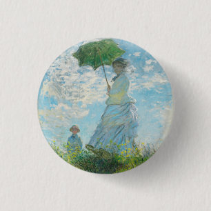 Frau mit dem Parasol Claude Monet Button