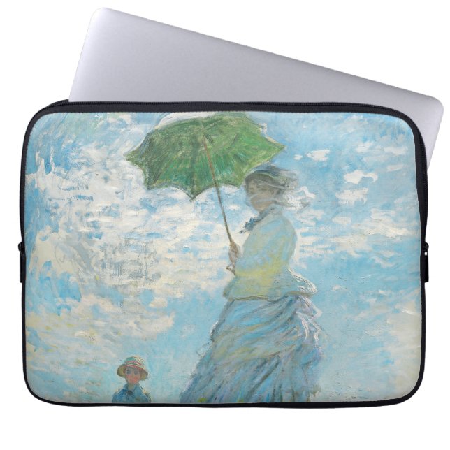 Frau mit dem Parasol Claude Monet Laptopschutzhülle (Vorderseite)