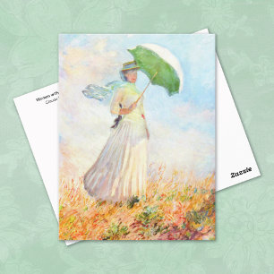 Frau mit dem Parasol Claude Monet Postkarte
