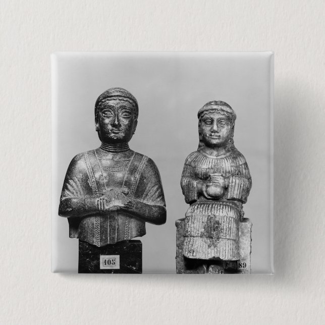 Frau mit dem Schal Button (Vorderseite)