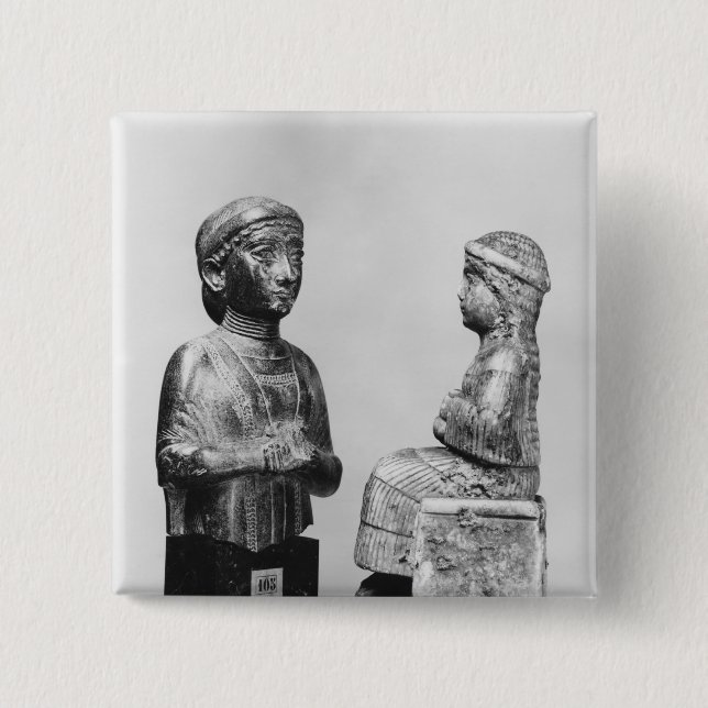 Frau mit dem Schal Button (Vorderseite)