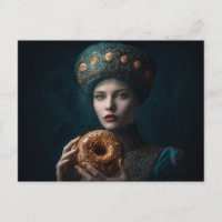 Frau mit Donut