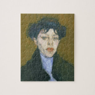 Frau mit einem blauen Schal, c.1912 (Öl auf Puzzle