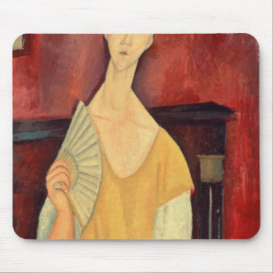 Frau mit einem Fan 1919 Mousepad
