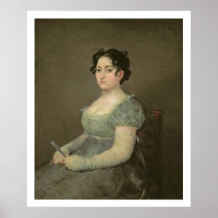 Frau mit einem Fan, c.1805-06 (Öl auf Leinwand) Poster