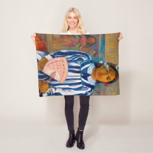 Frau mit einem Fan, Gauguin Fleecedecke