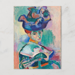 Frau mit einem Hut von Henri Matisse Postkarte