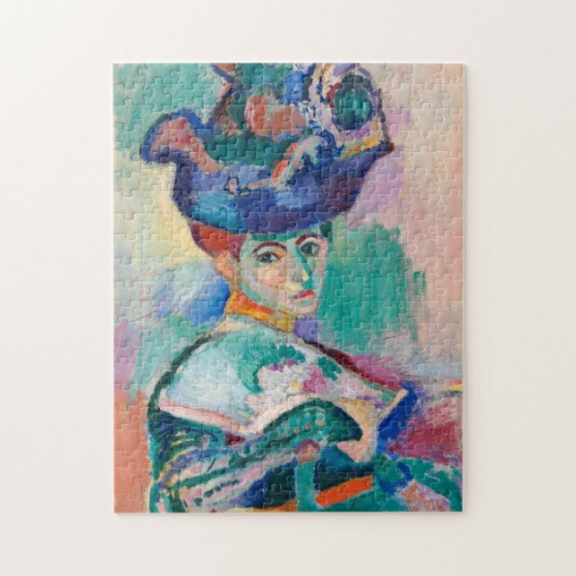 Frau mit einem Hut von Henri Matisse Puzzle (Vertikal)