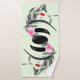 Frau mit einem Huttuch - benutzerdefinierte Farben Badehandtuch