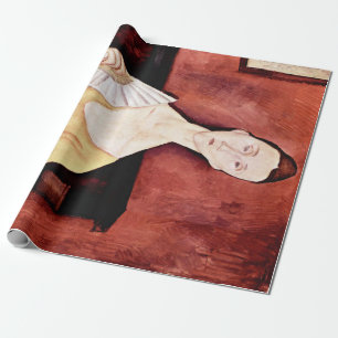 Frau mit einem Lüfter, Modigliani Geschenkpapier