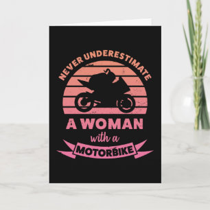 Frau mit einem Motorrad Lustige Geschenke Ehefrau Karte